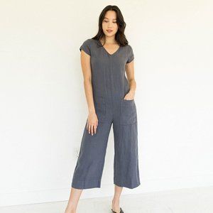 XS Suunday Linen Jumpsuit in Mood Indigo
